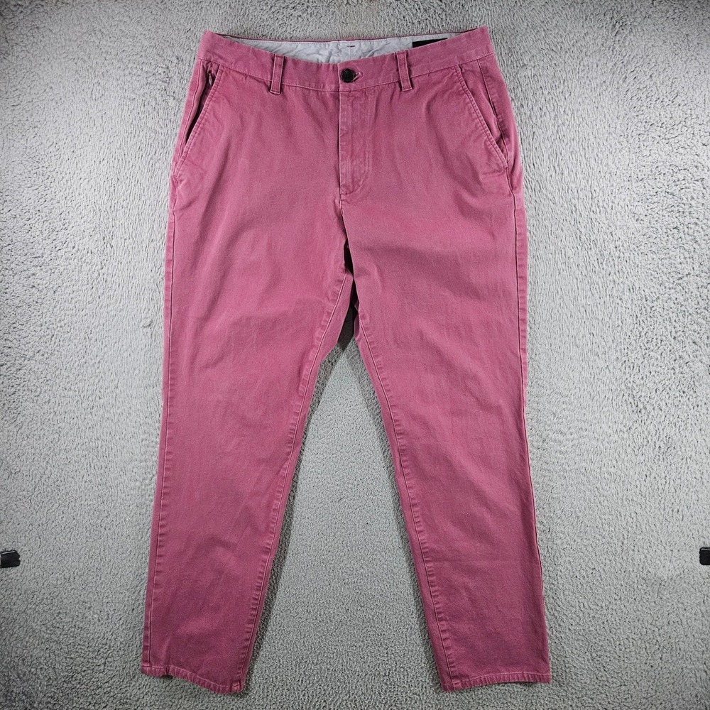 Bonobos Mens Athletic Fit Chino Pants Pink Stretch Cotton 33x32